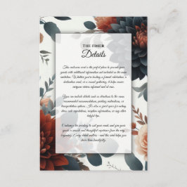 Moody Rustic Fall Blommigt Bröllop Tilläggskort