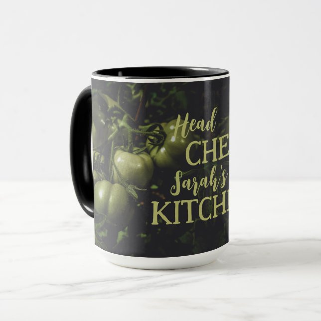 Moody Rustic Green Tomato Kitchen Mugg (Framsida vänster)