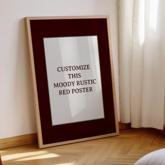 Moody Rustic Red Anpassningsbar Poster Offert jul (Skapare uppladdad)