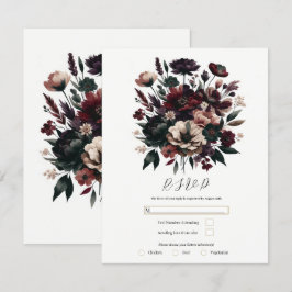 Moody Rustika Blommor Trädgård Boho Bröllop RSVP Inbjudningar