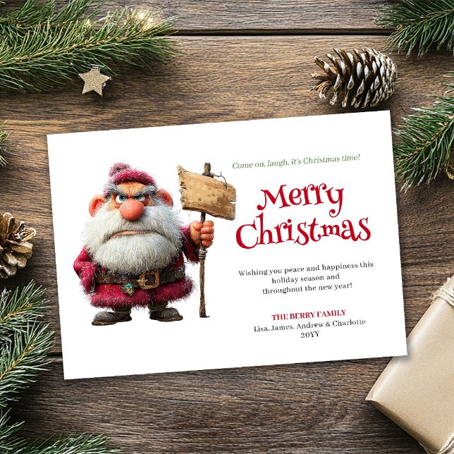 Moody Santa custom comic style Christmas greeting  Julkort (Moody Santa custom comic style Christmas greeting card)