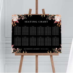 Moody sittdiagram för höstBlommigten Bröllop Poster