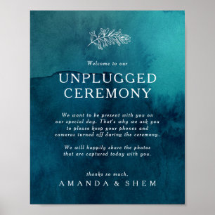 Moody sjöfärgssymbol utan pluggat Ceremony-tecken Poster