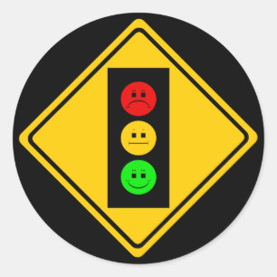 Moody Stoplight framåt Runt Klistermärke