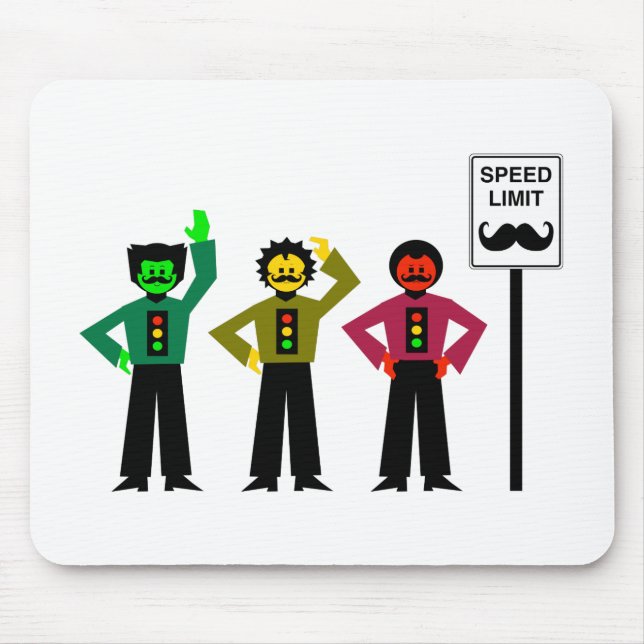 Moody StoplightTrio rusar begränsar mustachioen Musmatta (Framsidan)
