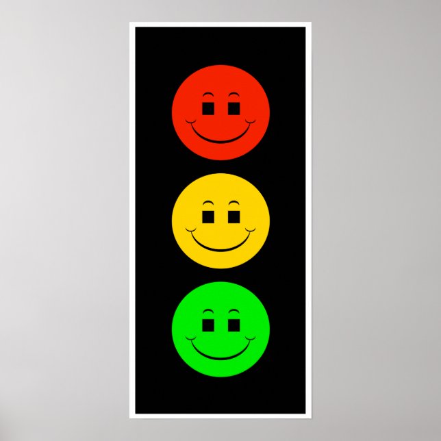 Moody stoppljus i lycklig poster (Framsidan)