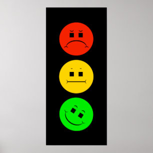 Moody stoppljus lutad Grönt Poster