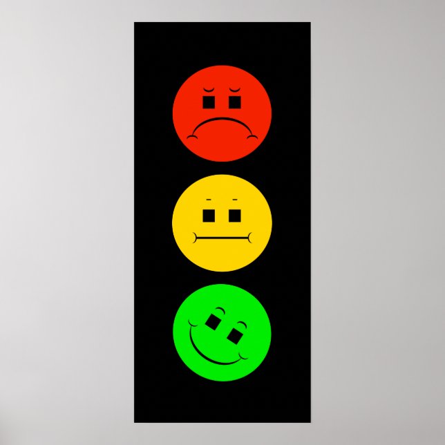 Moody stoppljus lutad Grönt Poster (Framsidan)