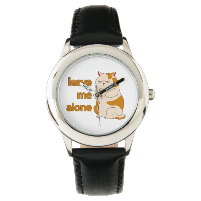 Moody tjock katt lämnar ensam för mig armbandsur (Framsida)