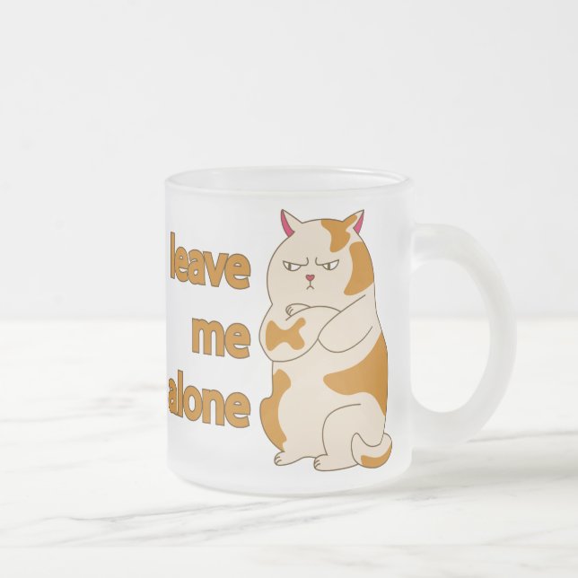 Moody tjock katt lämnar ensam för mig frostad glasmugg (Höger)