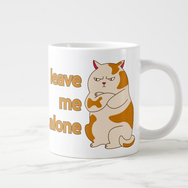 Moody tjock katt lämnar ensam för mig jumbo mugg (Höger)