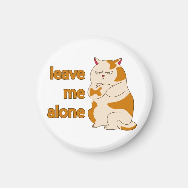 Moody tjock katt lämnar ensam för mig magnet (Framsidan)