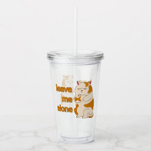 Moody tjock katt lämnar ensam för mig take away mugg