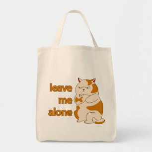 Moody tjock katt lämnar ensam för mig tygkasse