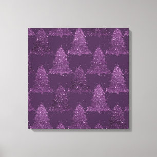 Moody Träd Mönster Deep Plum Lila jul Canvastryck