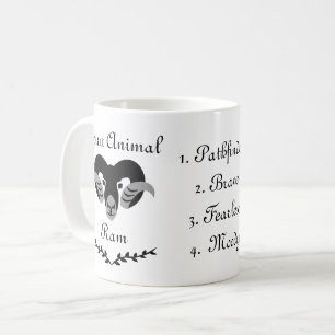 Moody Tribal Aries Totem Spirit Animal Coffe Mugg