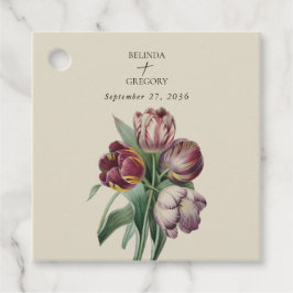 Moody Watercolor Lila Tulips Bröllop Gift Gåvor Etiketter