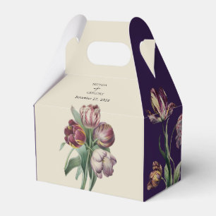 Moody Watercolor Lila Tulips Wedding Favor Presentaskar