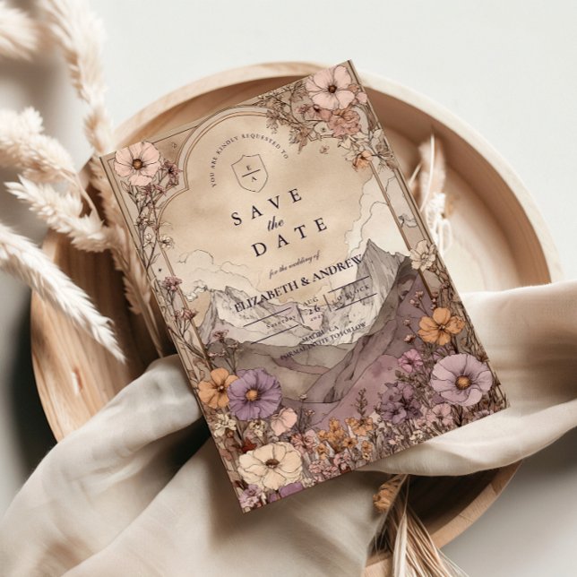 Moody Wildflower Mountain Wedding Spara Datumet (Skapare uppladdad)