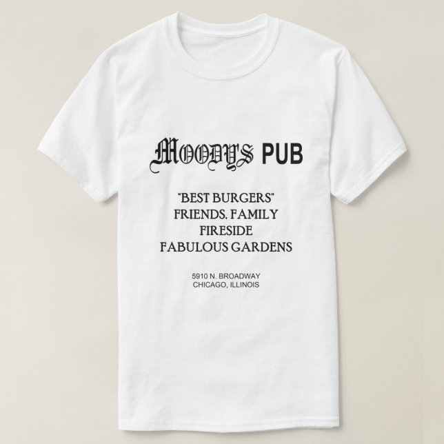 MOODY'S PUB, CHICAGO, IL T SHIRT (Design framsida)