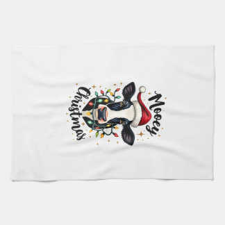 Mooey Christmas Santa Christmas Lights Cow Lovers  Kökshandduk