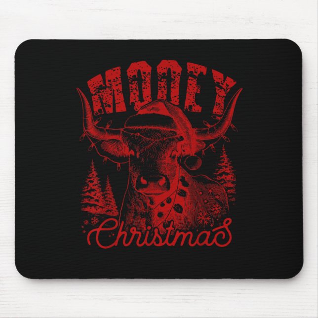 Mooey Christmas Western Heifer Highland Cow Santa  Musmatta (Framsidan)