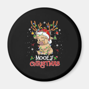 Mooey Highland Cow jul Magnet