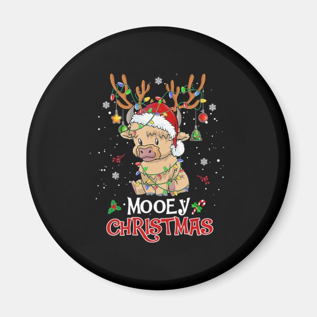 Mooey Highland Cow jul Magnet (Framsidan)