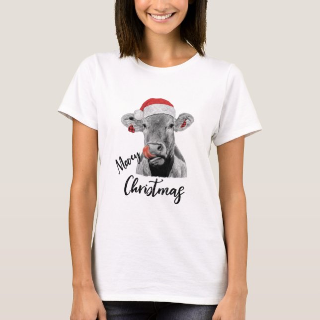 Mooey jul Cow T Shirt (Framsida)