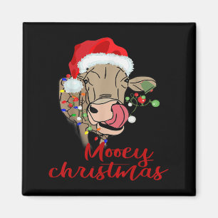 Mooey jul ko T Shirt kviga jordbrukare Xmas presen Magnet