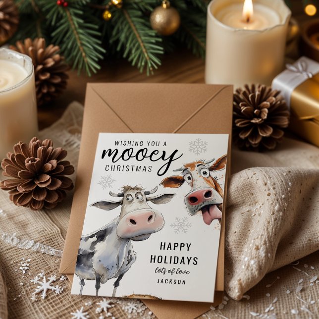 Mooey jul ko tema julkort (Skapare uppladdad)