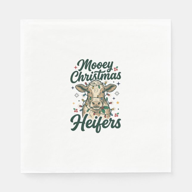 Mooey jul korrolig ko juldesign pappersservett (Framsidan)