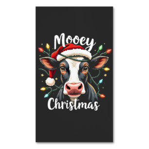 Mooey jul Rolig jul ko Nötkreatur Älskare Magnetiska Visitkort