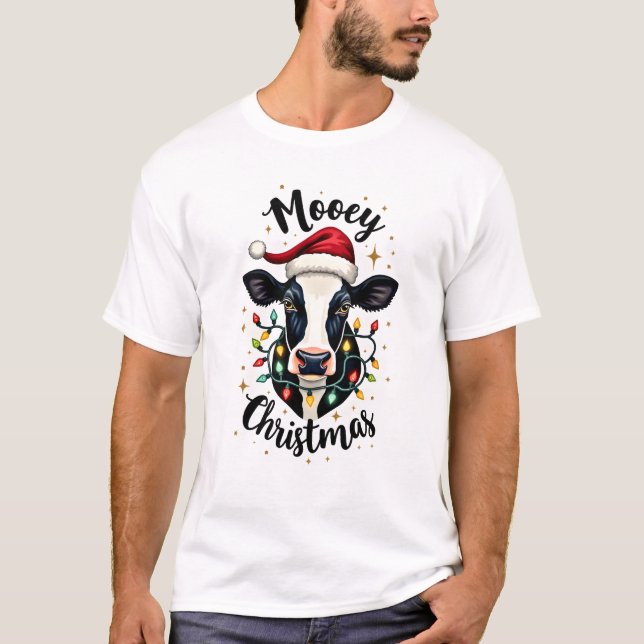 Mooey jul tomte julbelysning koälskare  t shirt (Framsida)
