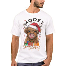 Mooey jul Tshirt Highland Cow Julafton Light San