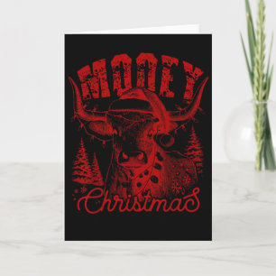 Mooey jul västern kviga högländer ko tomte  kort