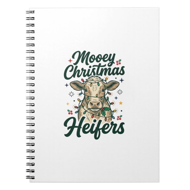 Mooey julkvigor Rollig ko juldesign Anteckningsbok (Framsidan)