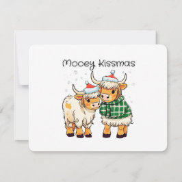 Mooey Kissmas Tecknad Kow julkort Helgdag