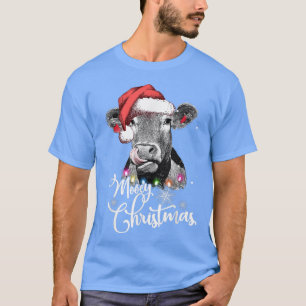 Mooey-Roligten Heifer Cow Santa Julafton Light Fa T Shirt