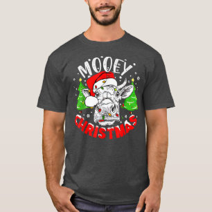 Mooey-Roligten Heifer Santa Julafton Light Cow Fa T Shirt
