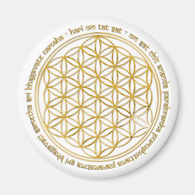 Moola Mantra / Blume Des Lebens Magnet (Framsidan)
