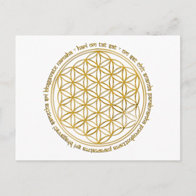 Moola Mantra / Blume Des Lebens Vykort (Framsida)