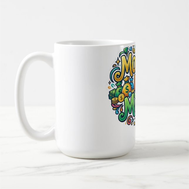 Moolah ger glädje – Roliga pengar och humor grafis Kaffemugg (Vänster)