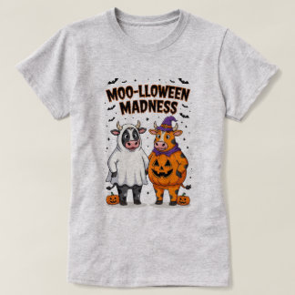 Moolloween Galenskap Rolig Ko Halloween T-shirt