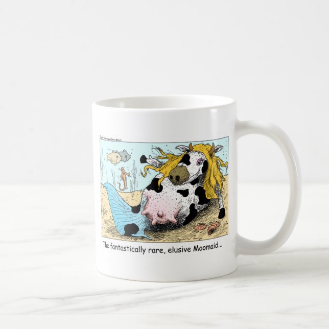 Moomaid Funny Cow Cartoon Present T-shirts Samlaro Kaffemugg (Höger)