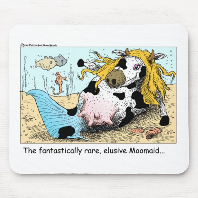Moomaid Funny Cow Cartoon Present T-shirts Samlaro Musmatta (Framsidan)