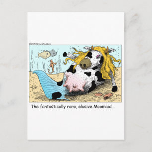 Moomaid Funny Cow Cartoon Present T-shirts Samlaro Vykort