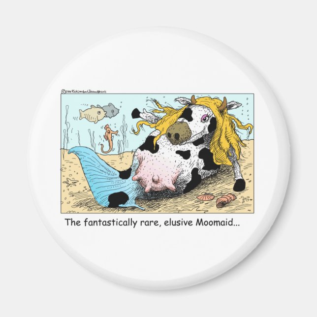 Moomaid Funny Cow Tecknad ger Tees Collectibles Magnet (Framsidan)