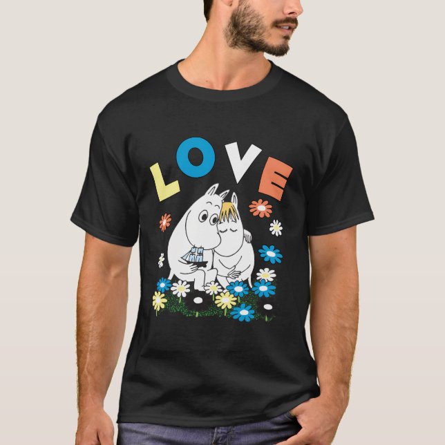 Moomins Kärlek Snorkmaiden Flowerbed T Shirt (Framsida)
