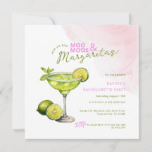 MooMoos & Margaritas Rosa Sängkammarinbjudan
